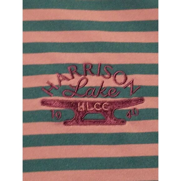 Greyson  1/4 Button‎ Mens XL Striped Golf Polo Shirt  Wolf Harrison Lake CC - Picture 6 of 7